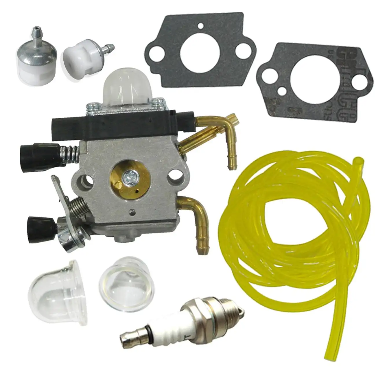 Carburetor & Fuel Filter & Spark Plug Fit STIHL HS81R HS86 HS86R Hedge