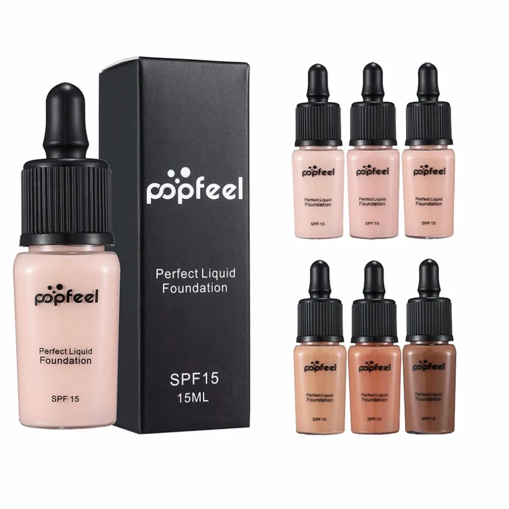 Popfeel база для макияжа жидкости лица Фонд корректор с SPF15 идеально Увлажняющая Основа Косметика аксессуар для Для женщин