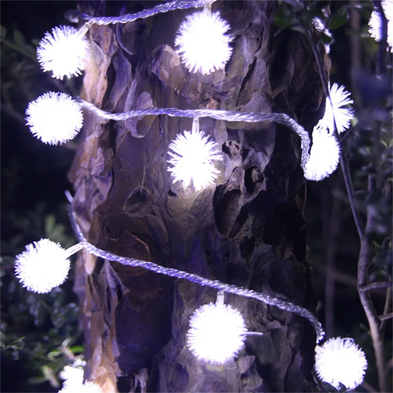 

LED Snow ball String Lights 3-10m Garland for Christmas Tree Fairy Lights on Battery Decors Xmas New Year Holiday Party Lighting