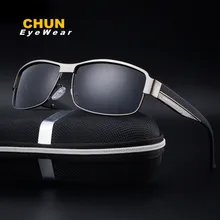 CHUN популярные мужские Поляризованные военные солнцезащитные очки, лучшие УФ солнцезащитные очки, супер крутые антибликовые очки для вождения полиции+ чехол Y2