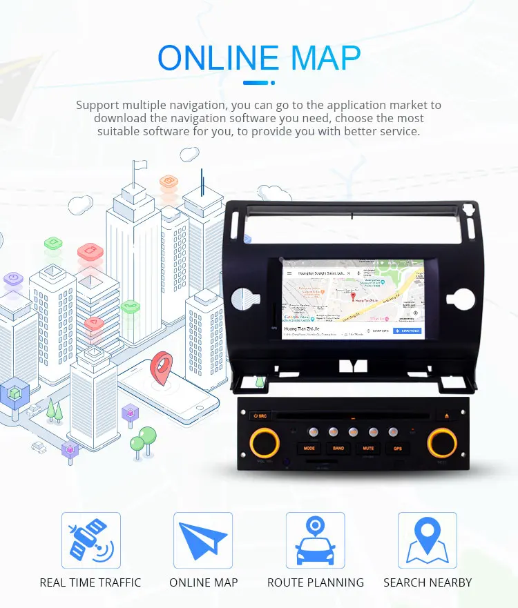 Excellent LJHANG Android 9.0 Car Multimedia Player For Citroen C4 C-Triomphe C-Quatre 2004-2012 WIFI GPS Navi 1 Din Car Radio Stereo Audio 5