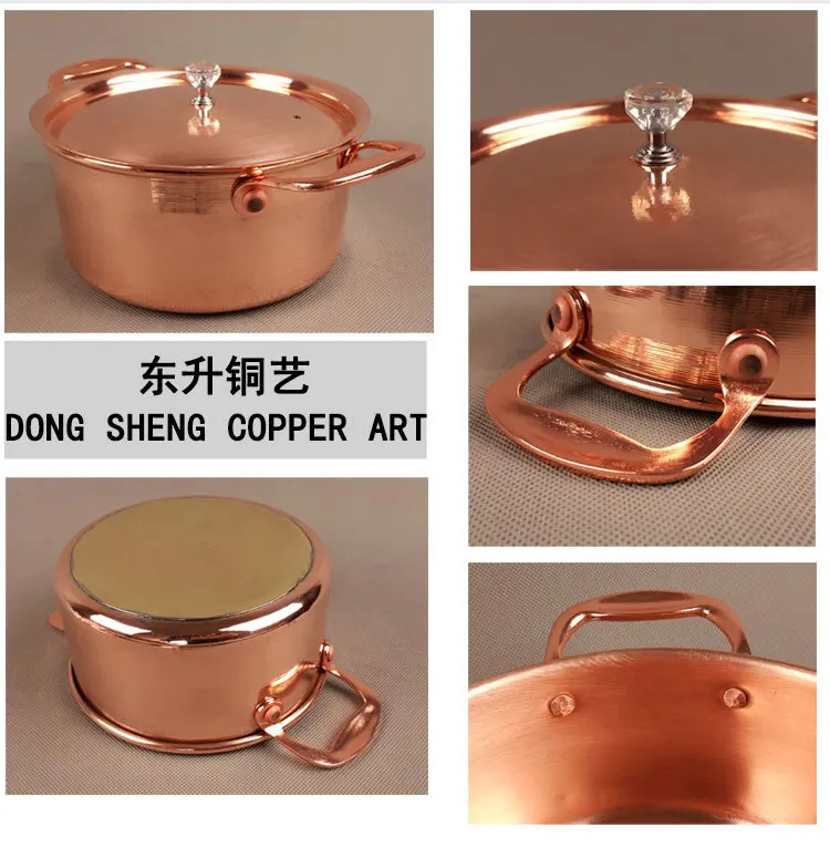 Pure copper composto inferior pequeno panela de
