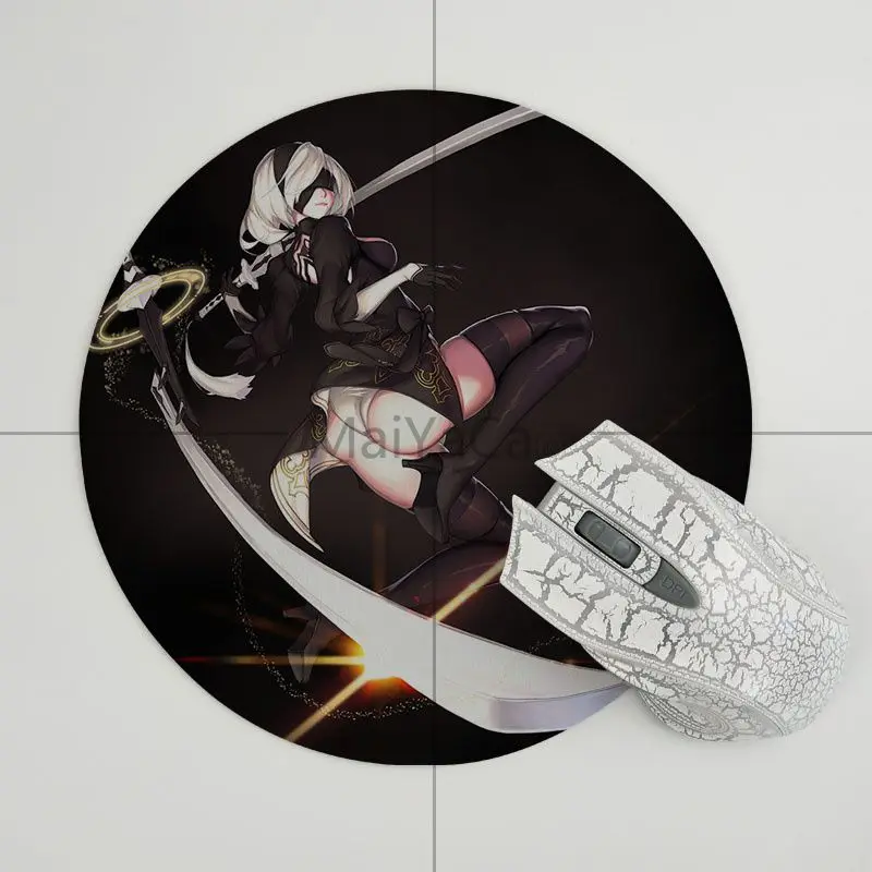 20x20cm MaiYaCa забавные НИР автоматов YoRHa индивидуальные Мышь колодки ноутбук Мышь коврик игровой плеер стол ноутбук резиновая Мышь коврик - Цвет: 20x20cm