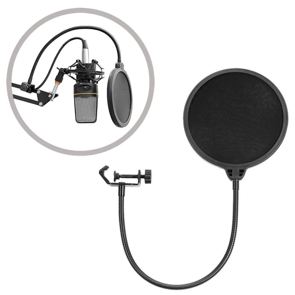 Ituf NB-35 Microphone Suspension Arm Stand Clip Holder and Table Mounting Clamp Pop Filter Windscreen Mask Shield Clip Kit-5