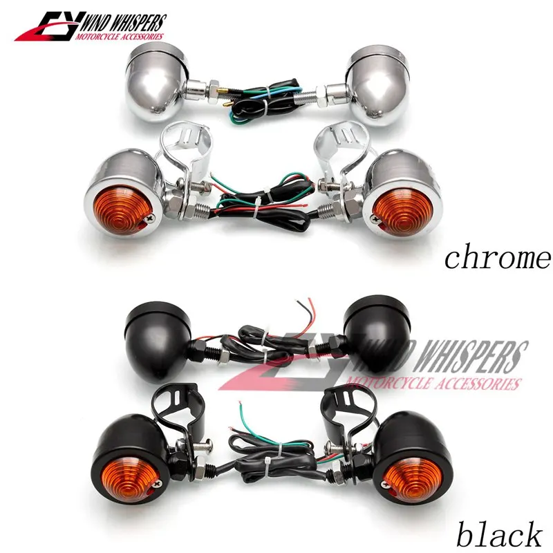 Metal Front Rear Turn lights with fixture Signal lamp For 883 1200 XL Magna Steed Shadow Drag Star 400 600 750 V-Star Vulcan |