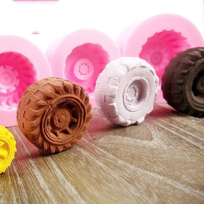 

3D Round Tires Shape Silicone mold Fondant Mold Cake Decorating Tools Chocolate Mold Baking Mold