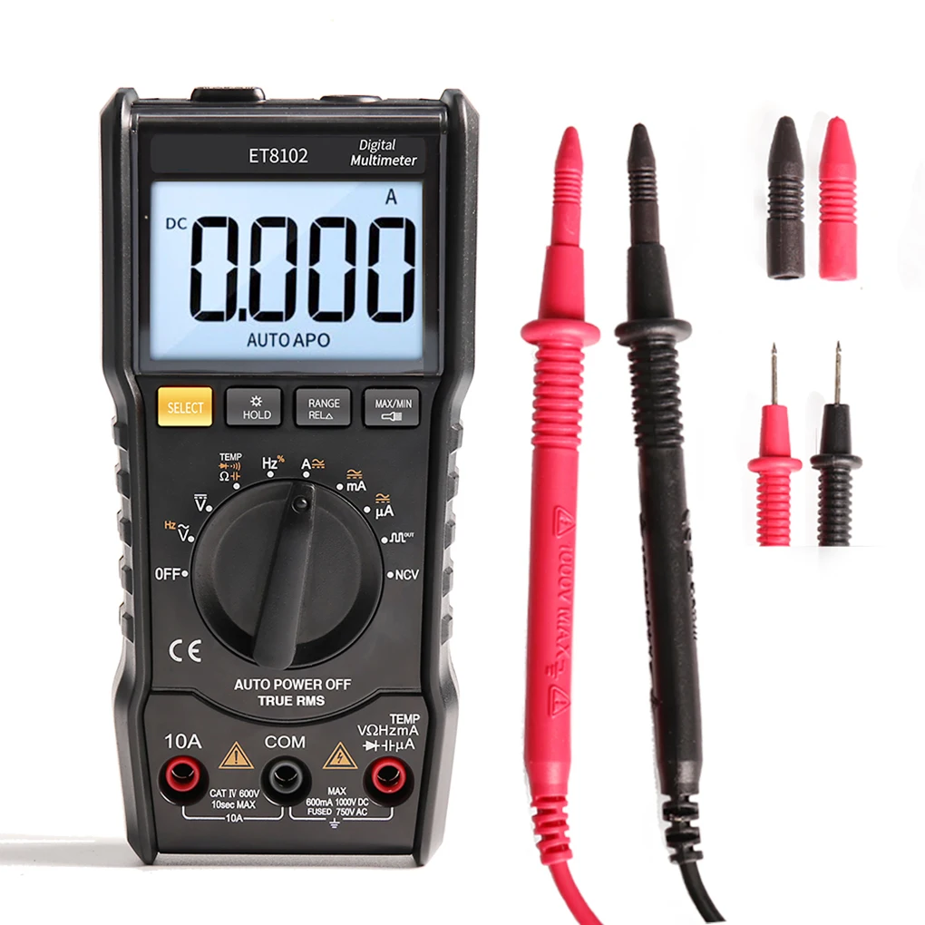 

ET8101/ET8102 6000counts LCD Backlit Handheld Digital Multimeter AC/DC Voltage Current Tester Meter Measurement Tools