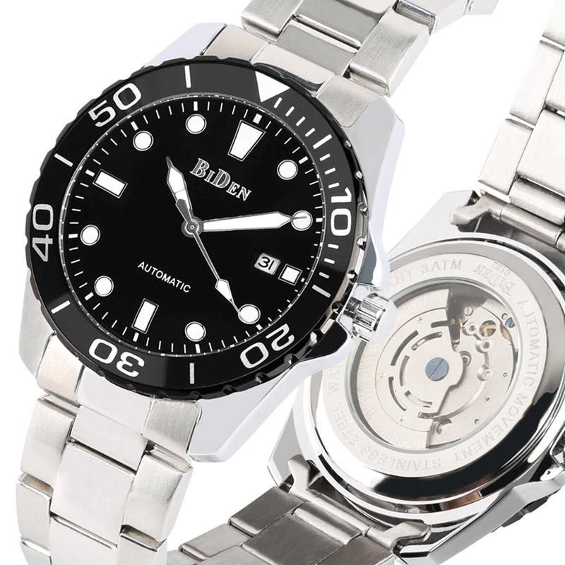BIDEN Top Brand Luxury Watch Men s Fashion Automatic Royal Clock Men Business Date Calendar Mechanical 1