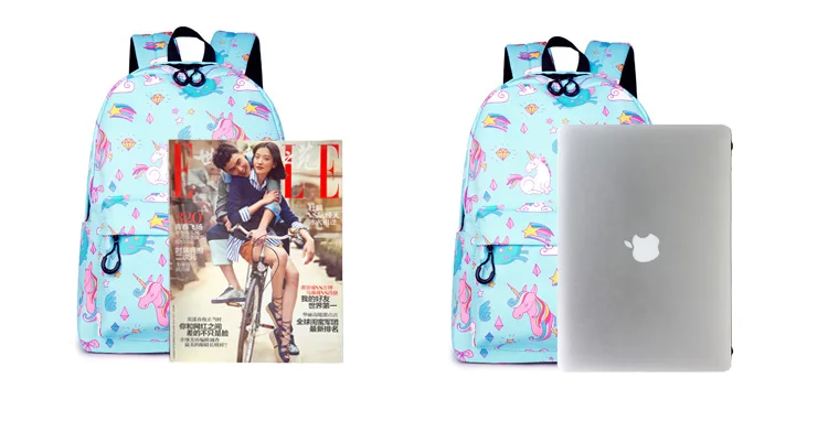 WINNER School Backpack Cartoon Rainbow Unicorn Design Water Repellent Backpack For Teenager Girls School Bags Mochila (1)