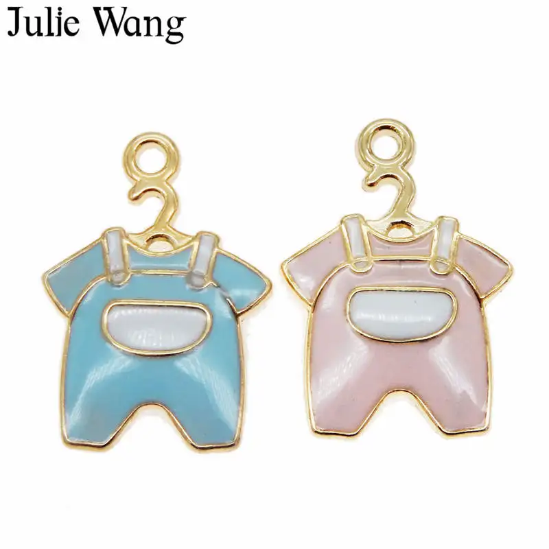 جولي وانغ 6 قطعة الطفل القماش سحر المينا مختلط الوردي الأزرق الذهب لهجة قلادة ل قلادة سوار DIY صنع المجوهرات النتائج