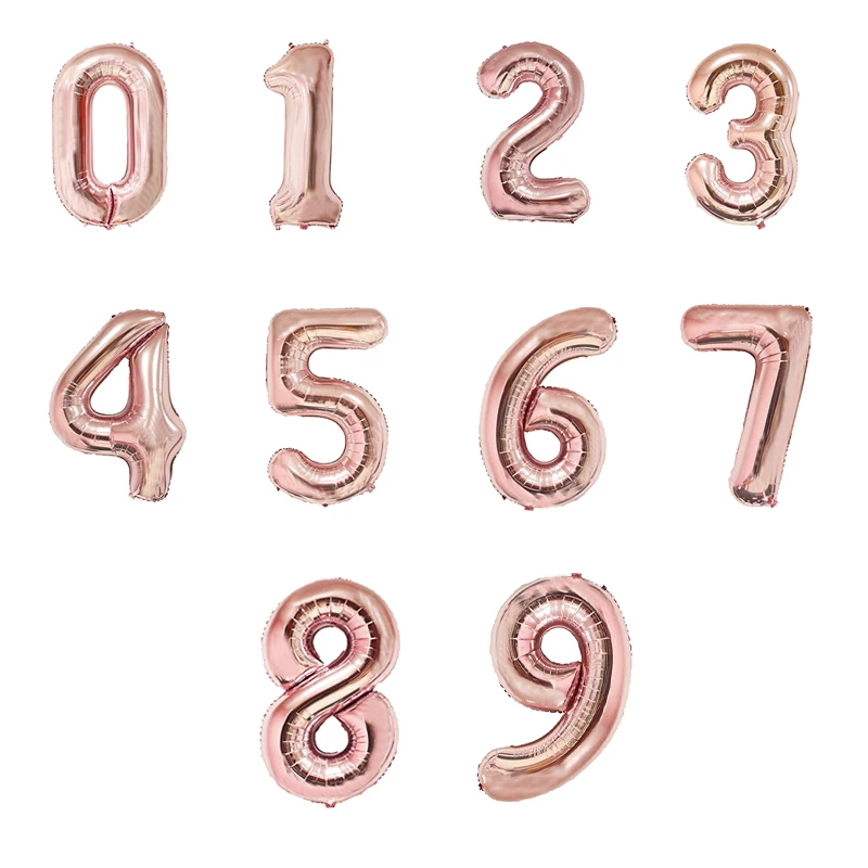 

Chicinlife 1Pcs 16inch/40inch Rose Gold Number Balloons 0-9 Digit Foil Balloon Birthday Party Wedding Baby Shower Decor Supplies