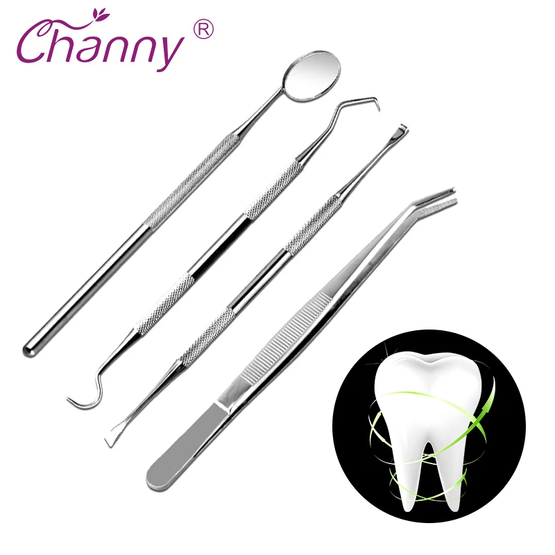 Channy Stainless Steel Dentistry Tools 4pcs Dentist Set Dental Probes