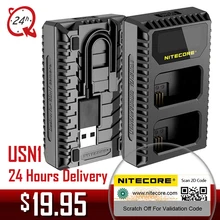 Nitecore USN1 цифровой двойной слот Путешествия Камера зарядное устройство для sony NP-FW50 батареи, совместимый с a6500 a7 a7II a7R a7R2 a7s