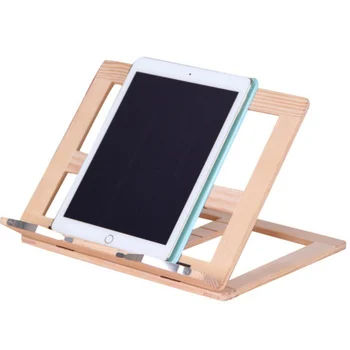 

Wooden Book Stand, Adjustable Book Holder Tray And Page Paper Clips, Cookbook Reading Desk Portable Sturdy Bookstand