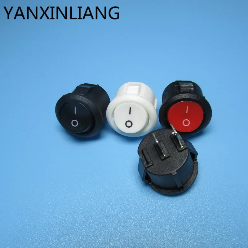 

16mm Diameter Small Round Boat Rocker Switches Black Mini Round Black 2 Pin ON-OFF Rocker Switch