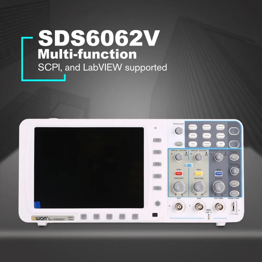 

OWON SDS6062V Double channel Deep Memory LCD Display Digital Storage Oscilloscope Scopemeter Scope Meter 60MHz 500MSa/s