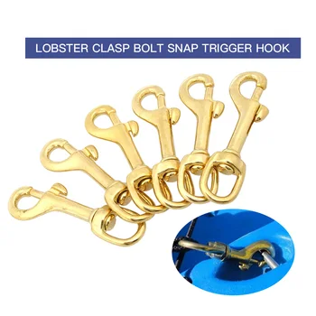 

# Durable Solid Brass Swivel Eye Clasp Bolt Snap Trigger Hook Heavy Duty Diving Swiver Hook for Boat Kayak Canoe Camping Marine