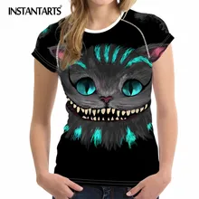 INSTANTARTS, дышащие, крыглый ворот, Спортивная, с коротким рукавом Футболка для Для женщин быстросохнущая полиэстер летняя футболка для девочек Фитнес рубашка