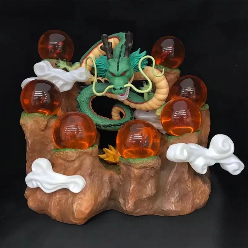 

Dragon ball Z figure Shenron Shenlong Dragon ball action figures dragon + 7pcs Crystal Dragonballs 3.5cm + 1 Shelf brinquedos