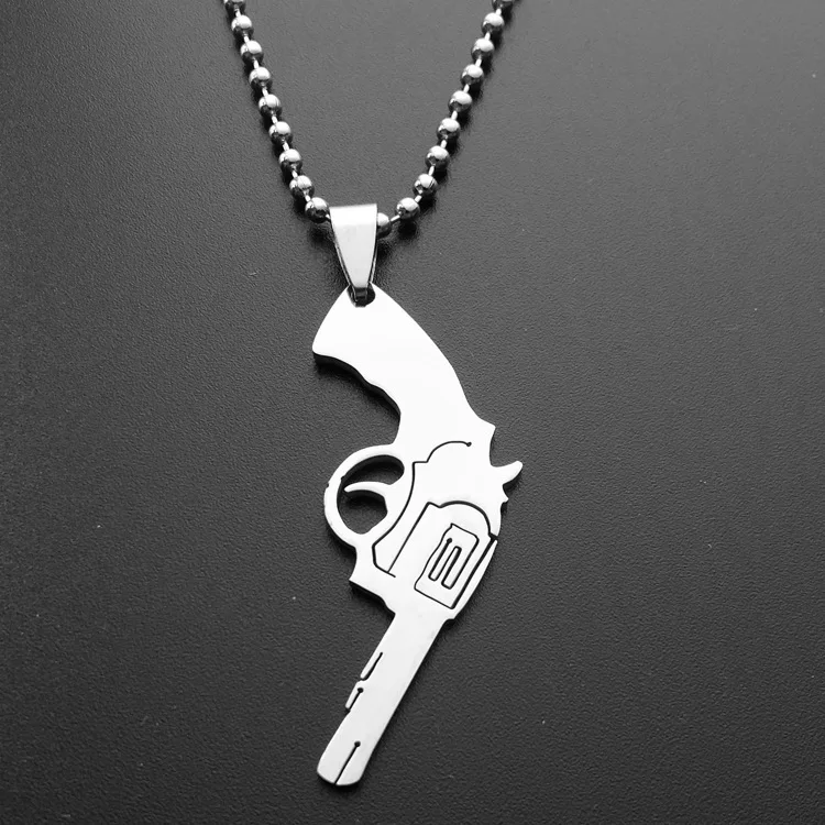 Stainless Steel Revolver Pistol Charm Necklace Guns Movie Character Zorro Weapon Pistol Necklace Men Revolver Necklace Jewelry Stainless Steel Revolver Pistol Charm Necklace Guns Movie Character Zorro Weapon Pistol Necklace Men Revolver Necklace Jewelry