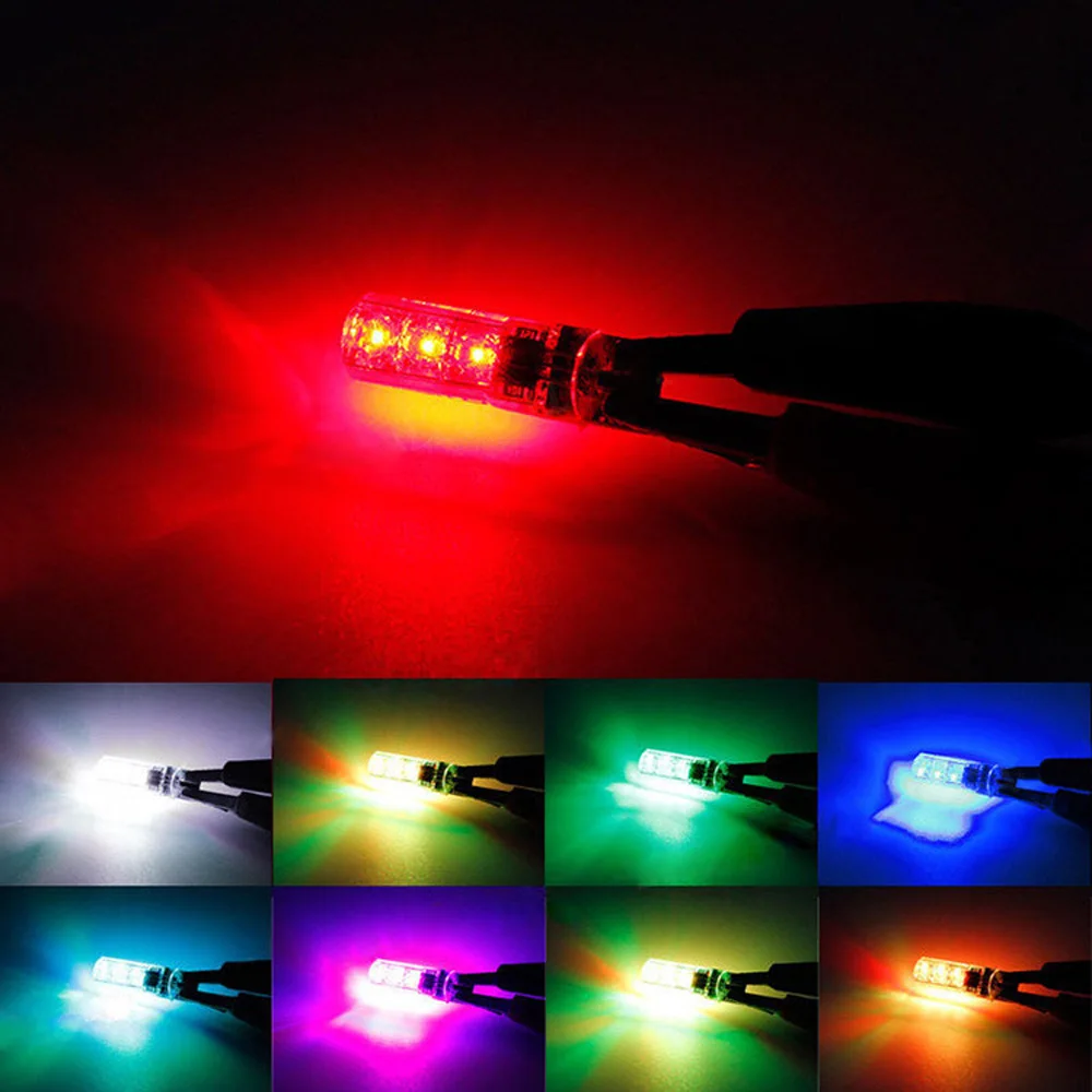 EURS 1 комплект 5050 SMD RGB светодиодный светильник T10 194 168 W5W для мотоцикла клинообразный светильник габаритные огни 16 цветов светодиодный светильник с пультом дистанционного управления