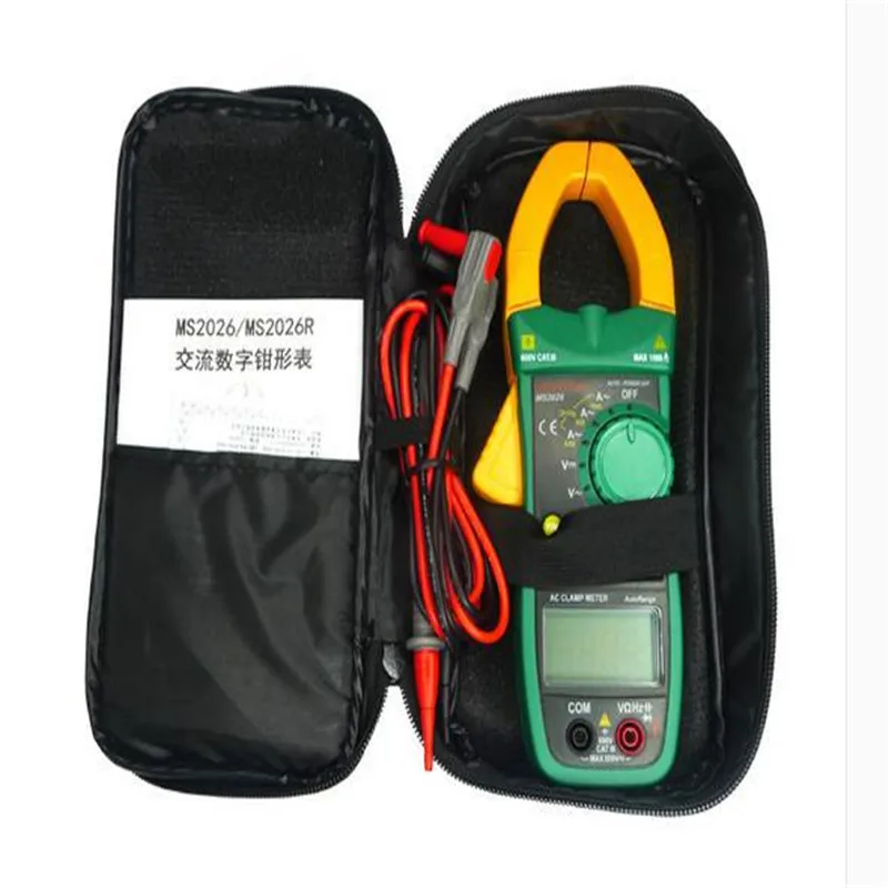 

MASTECH MS2115A DIGITAL DC AC Clamp Meters Multimeter True RMS Voltage Current Resistance Capacitance 1000A Tester