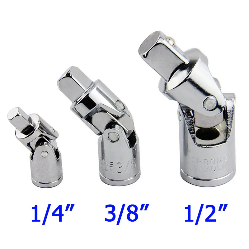 1/4" 3/8" 1/2"Universal Joint Set Ratchet Angle Extension Bar Socket