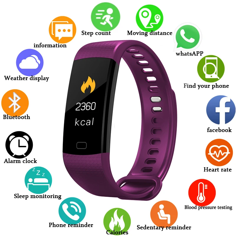 

LIGE Smart Watch Men Sport Smart Bracelet Band Fitness Tracker Pedometer Heart Rate Blood Pressure Monitor Smart Wristband+Box