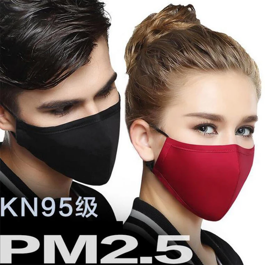 

Moledodo 1 PC Black Cotton Mouth Mask Anti-Dust Cloth Mask Respirator with 6 Filter Cloth PM2.5 Anti Dust Mask Anti-fog D50