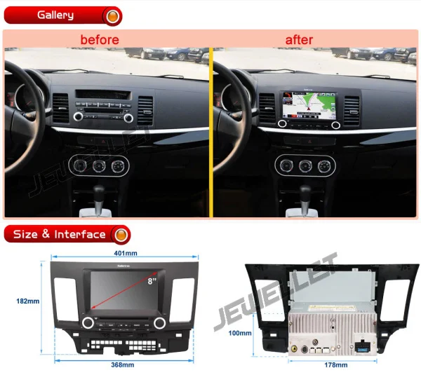 Top 10.1" Octa Core IPS screen Android 9.0 Car GPS radio Navigation for Mitsubishi Lancer Fortis 2008-2013 0