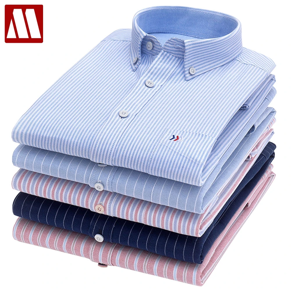 

2019 Spring Men Casual Long Sleeved Stripe Shirt Slim Fit Male Social Business Dress Shirts Brand Men Clothing Soft Comfortable