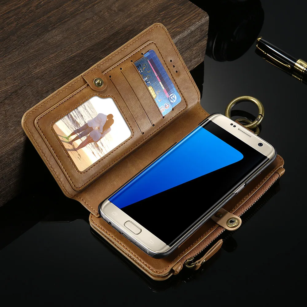 Cena FLOVEME uwaga 3 4 5 portfel w stylu retro skórzany pokrowiec do Samsung Galaxy S6 krawędzi Plus S7 dla iPhone XS XR MAX 5S SE 6 6s 7 8 Plus okładka