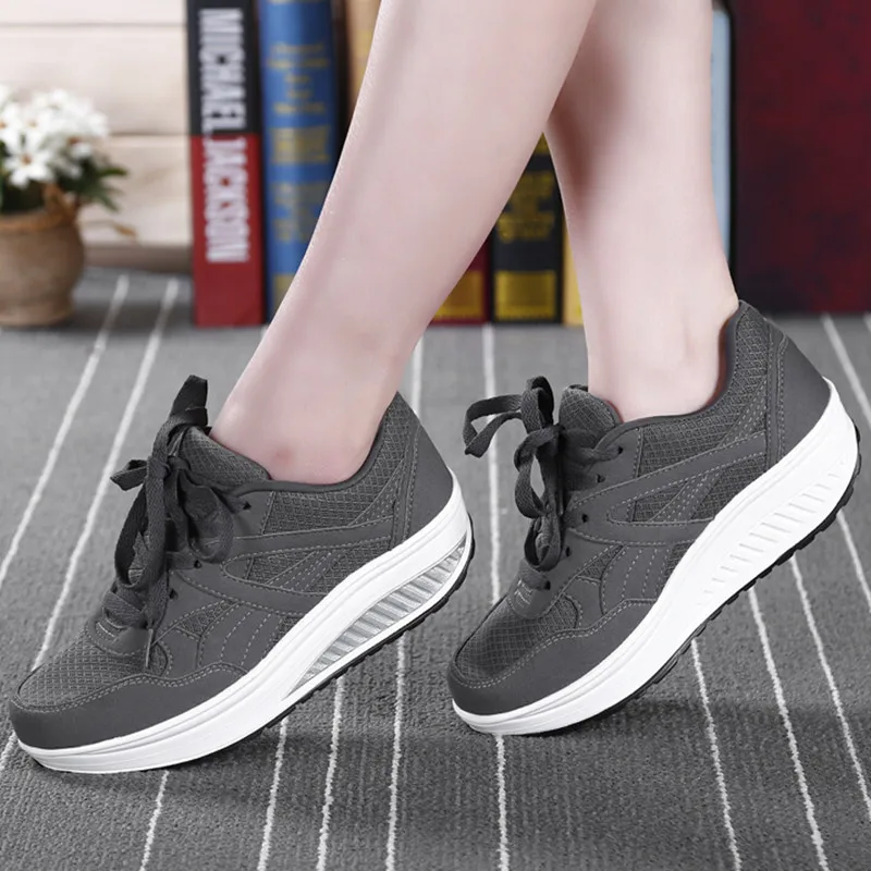 Light De Black 1609 Mode Plat Grey Plate Croissante Grey Hauteur Printemps 2019 forme dark 1609 Causalité Chaussures Respirant Balancer Rose Minika Pour Femmes XZSqRx