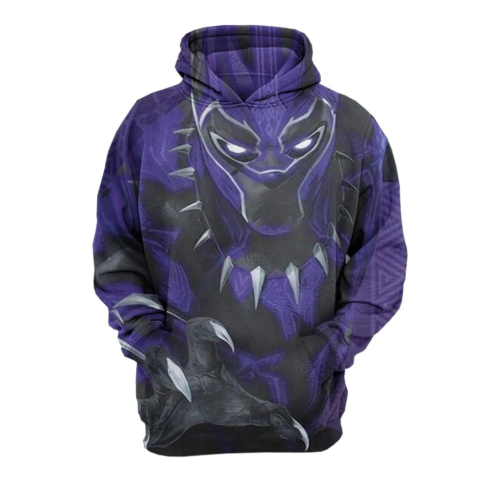 Avengers Endgame Black Panther Hoodie Sweatshirt Cosplay Costume Black Panther Jacket Coats Men Women