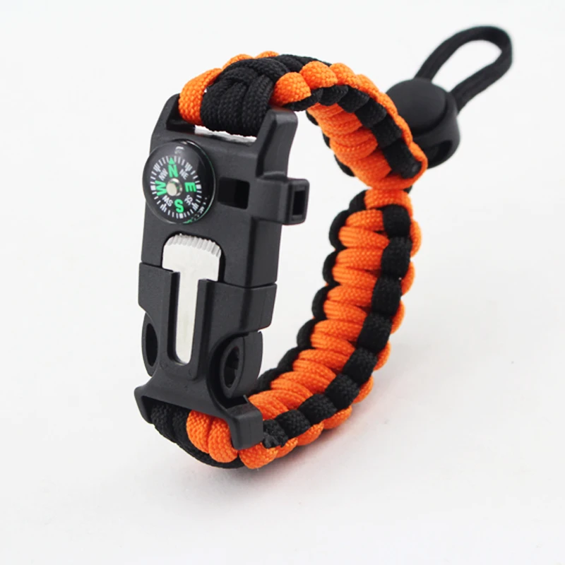 العسكرية الطوارئ Paracord EDC سوار متعددة الوظائف التخييم الحقل بقاء الهروب تكتيكات المعصم حزام البرية بقاء