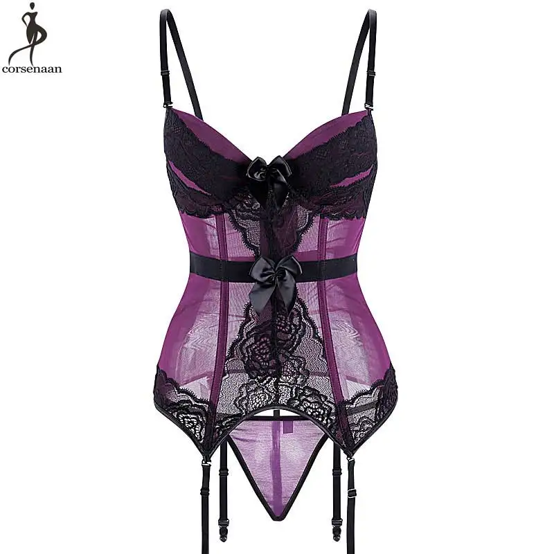 

Lace Transparent Corset Elastic Boned Corsets Padded Bra Korset Sexy Underwear Bustier Adjustable Strap Gorset Back Hooks Korse