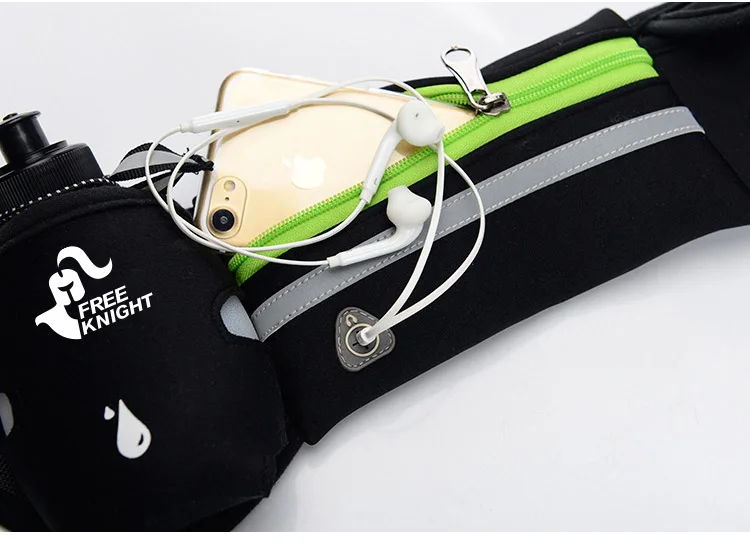 Бесплатный Рыцарь водонепроницаемый ремень гидратации для бега, светоотражающий спортивный беговой воды хип-телефон сумка, гоночный тренажерный зал поясная сумка с 1 бутылкой
