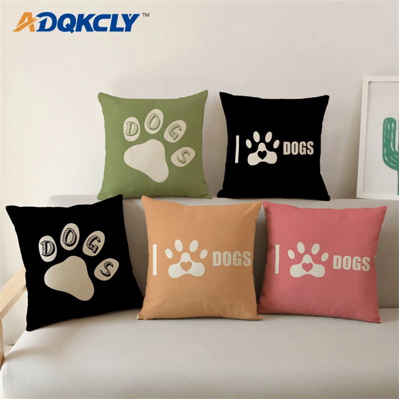 ADQKCLY Cute Foot Pattern Cushion Cover Pet Dog 43*43cm