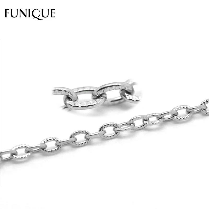 

2017 New Fashion 10M Stainless Steel Necklace Textured Cable Link-Opened Chain For Jewelry Making DIY Necklace Women 4.5x3mm