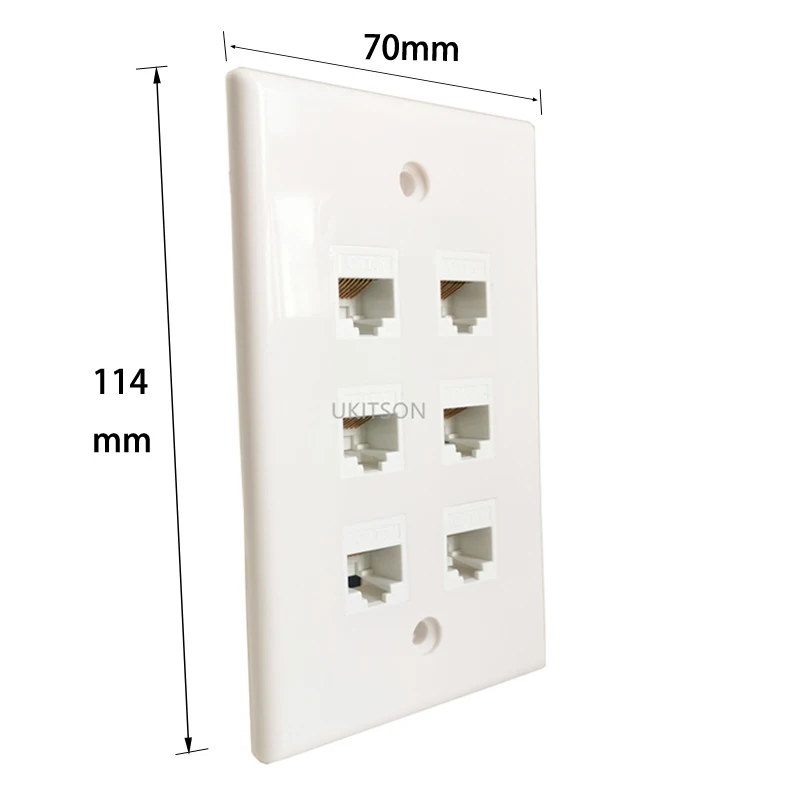 6 портов RJ45 Ethernet Cat6 Keystone Женский к женскому настенная пластина в белом цвете для Северной Южной Америки сеть Лицевая панель