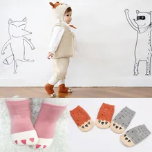 Новые толстые зимние теплые домашние носки для малышей нескользящие носки с когтями для малышей