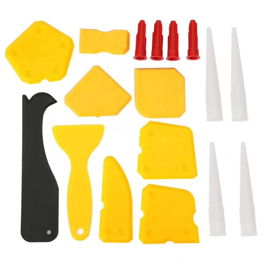 

Squeegees 17pcs/set Caulk Scraper Applicator Cleaner Remover Silicone Glass Cement Scraper Tool Set Household Cleaning Tool