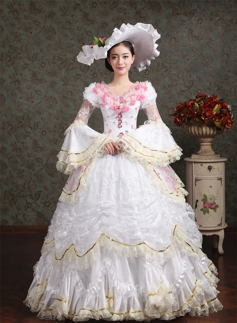 Medieval Renaissance Queen Princess Victorian Costume Edwardian Victorian Dress Halloween Cosplay Costume For Women (1)