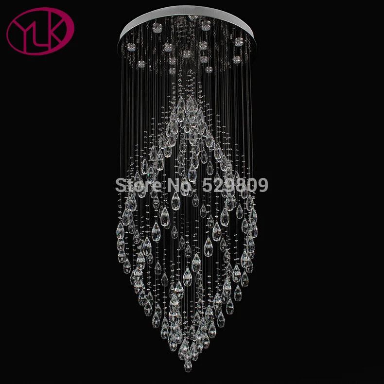 Youlaike Luxury Modern Crystal Chandelier Flush Mount Staircase Youlaike Luxury Modern Crystal Chandelier Flush Mount Staircase Hanging Lamp Hiqh Quality Polished Steel Home Lighting Fixtures In Chandeliers From Lights
