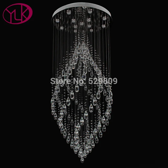 Youlaike Luxury Modern Crystal Chandelier Flush Mount Staircase Youlaike Luxury Modern Crystal Chandelier Flush Mount Staircase Hanging Lamp Hiqh Quality Polished Steel Home Lighting