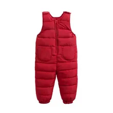 Детские Пуховые комбинезоны, белые пуховые комбинезоны для мальчиков и девочек, Повседневные детские осенне-зимние штаны, Длинные Хлопковые Штаны для детей 1-6 лет