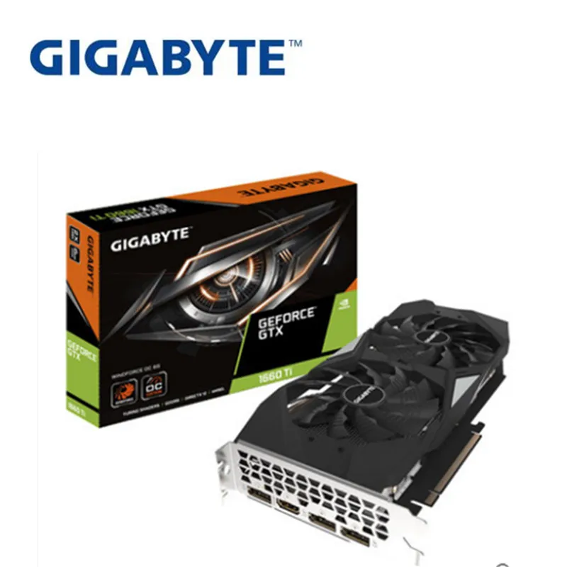 Полный новый Gigabyte GTX1660TI 6G Wind Magic / GAMING OC GDDR6 графика настольный компьютер Инди