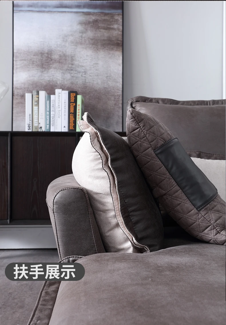 Латексный скандинавский тканевый комбинированный пуховый диван для гостиной rooml-образный размер большой размер