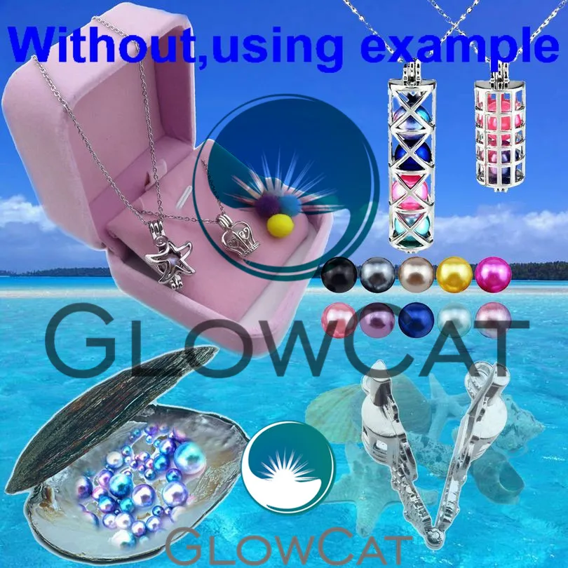 GLOWCAT H445 пистолет черная собачья лапа бисер с принтом клетка эфирное масло диффузор ароматерапия жемчужная клетка ожерелье с медальоном массивные украшения