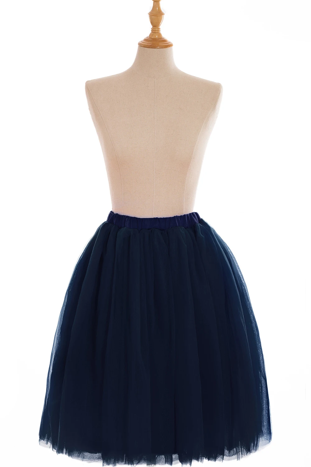 MisShow реальное фото 5 слоев Королевское, голубое, розовое, красное, черное миди Тюлевая юбка-пачка длина до колена женские юбки Нижняя юбка в стиле "Лолита" Saias